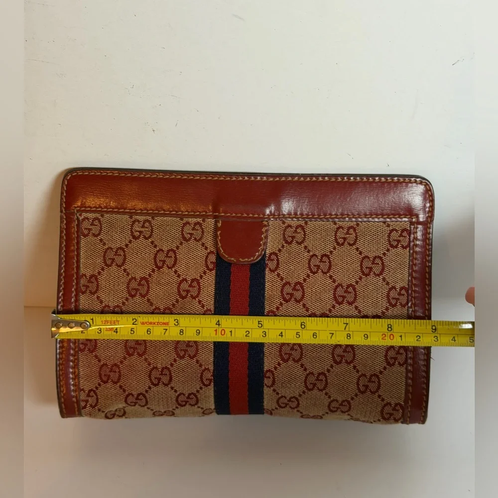 Vintage Gucci Parfums GG Monogram Red Clutch Bag